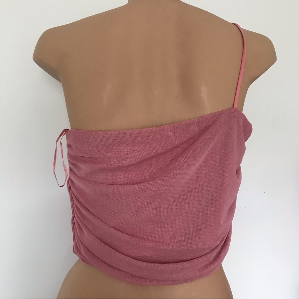 Valleygirl Women’s Pink One Shoulder Asymmetrical Crop Top Size XL Size 14 - Picture 5 of 6